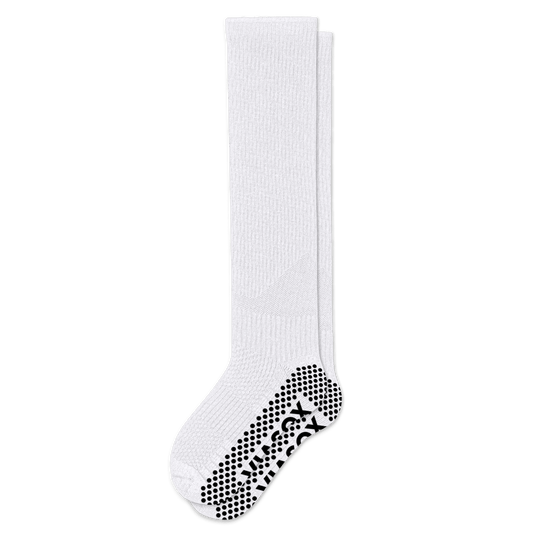 White Compression Gripper Socks