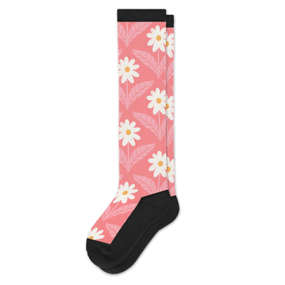 Viasox Coral Daisy EasyStretch Socks front view