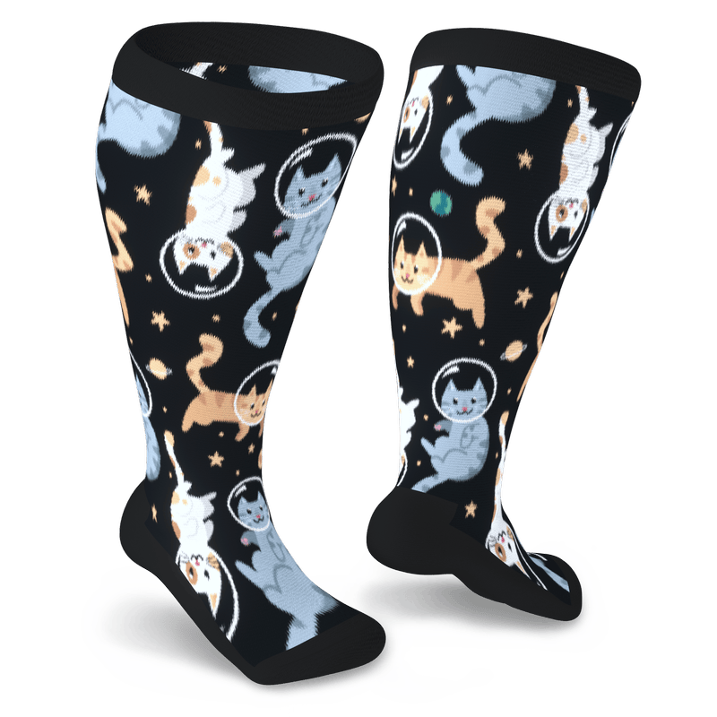 Cosmic Kitties Non-Binding Diabetic Socks