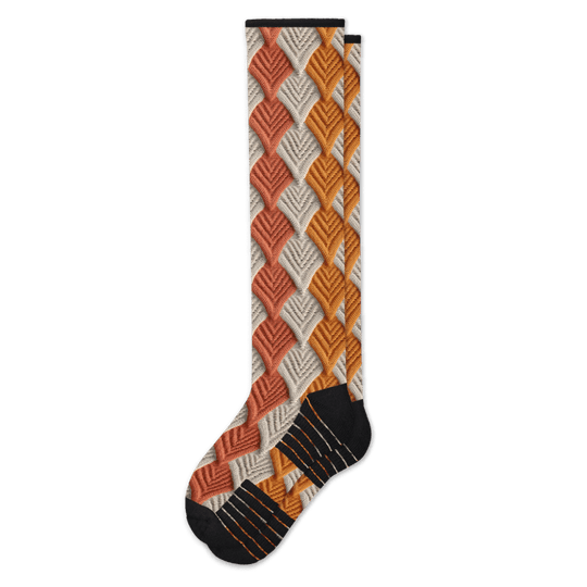 Crochet Leaves Compression Socks