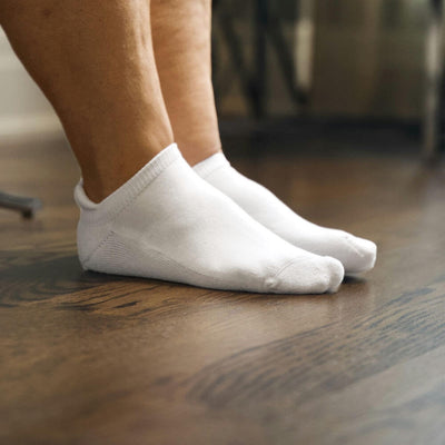 Viasox White Ankle Socks stretched display