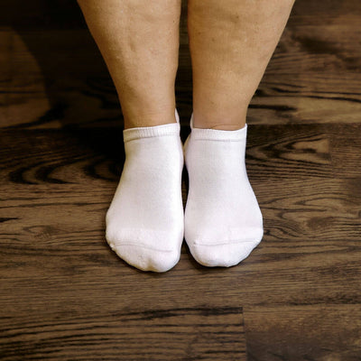 Viasox White Ankle Socks detail close-up