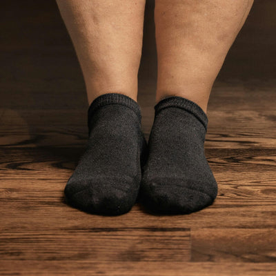 Viasox Black Ankle Socks pair displayed