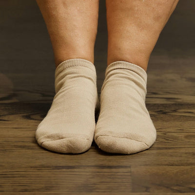 Viasox Tan Ankle Socks detail close-up
