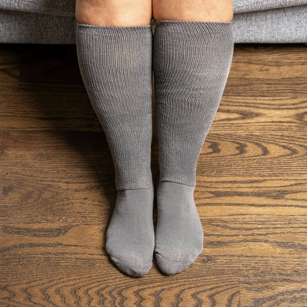 Gray EasyStretch™ Socks From Viasox | Comfort & Support