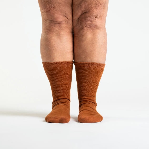 Brown Non-Binding Diabetic Socks