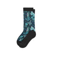 Viasox Jellyfish Blues EasyStretch™ Socks Crew Cut Flat View