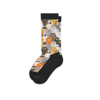 Viasox Cats EasyStretch™ Socks Crew Cut Flat View