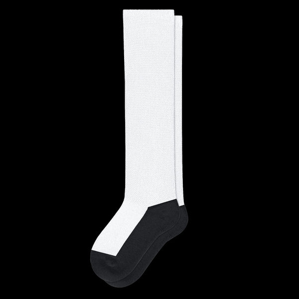 White With Black Bottoms EasyStretch™ Diabetic Socks