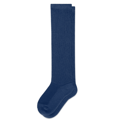 Viasox Navy Blue EasyStretch™ Socks Flat View