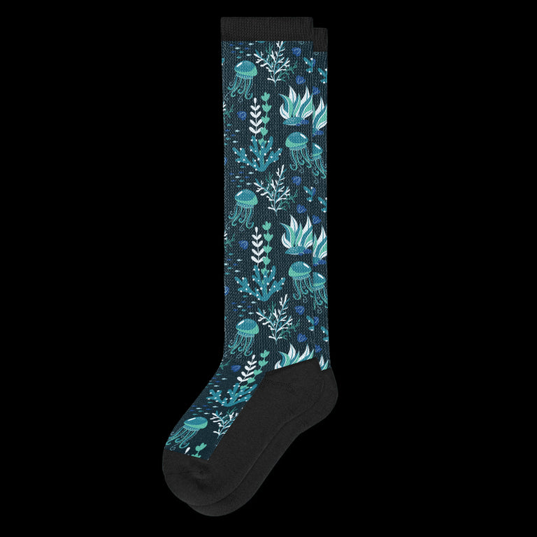 Jellyfish Blues EasyStretch™ Diabetic Socks