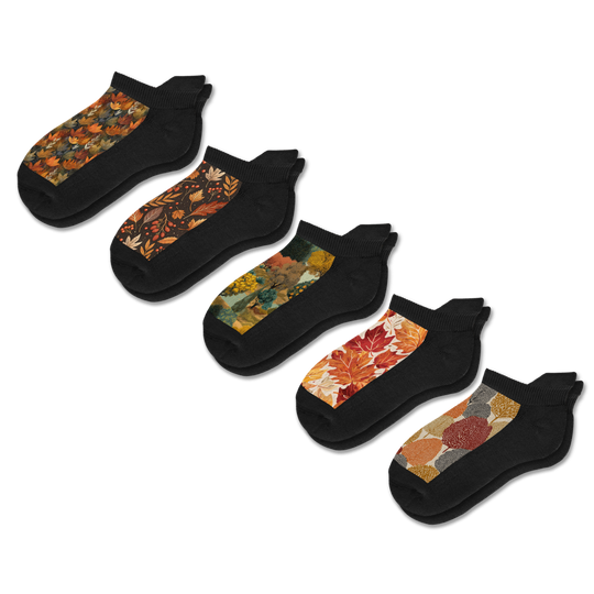 Fall Foliage Ankle Socks 5-Pack Bundle