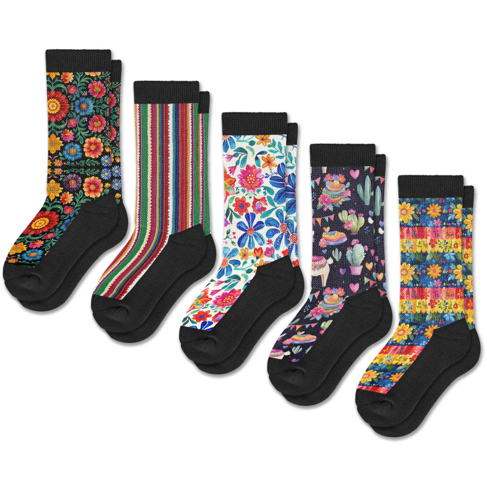 Viasox Fiesta EasyStretch™ Socks 5-Pack Bundle side view