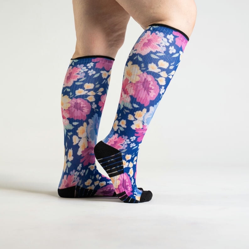 Flower compression socks