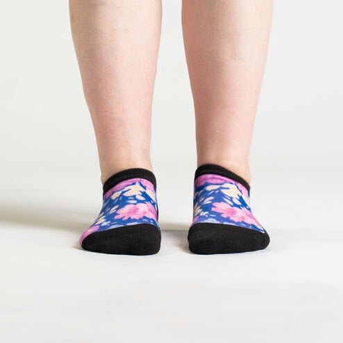 Flower diabetic ankle socks