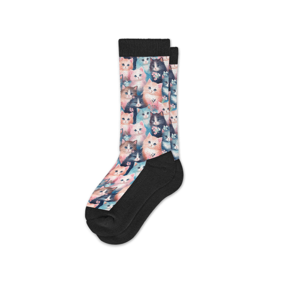 Viasox Flower Cats EasyStretch Socks side view
