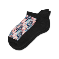 Viasox Flower Cats Ankle Socks front view