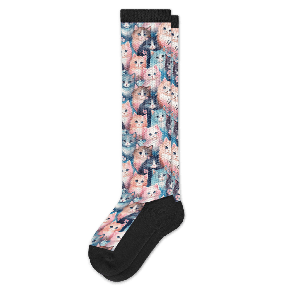 Viasox Flower Cats EasyStretch Socks front view
