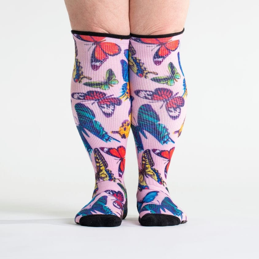 Compression butterfly knee high socks