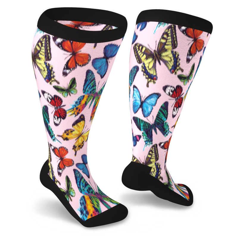 Kneehigh butterfly thick diabetic socks