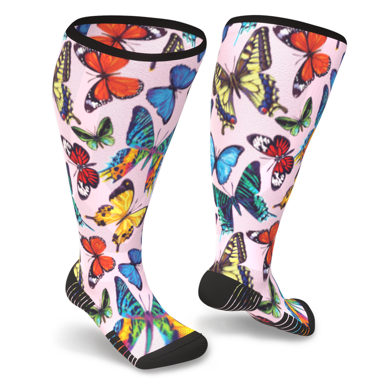 Butterfly knee-high socks