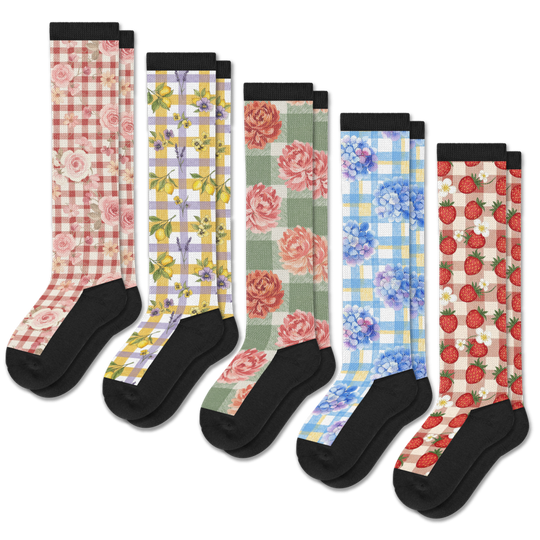 Gingham Garden EasyStretch™ Socks 5-Pack Bundle