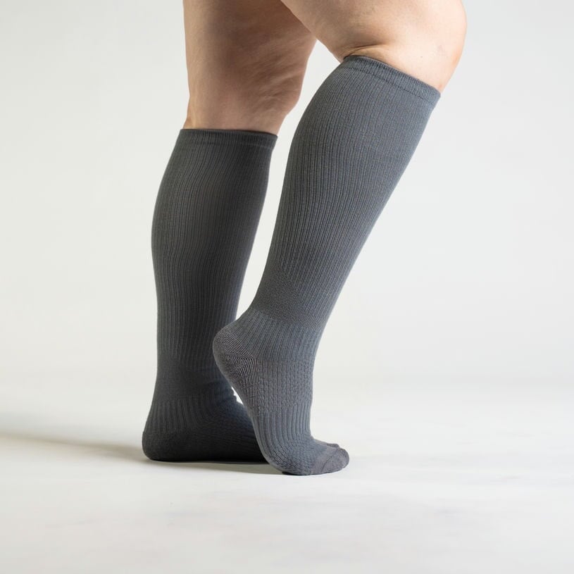 Gray compression socks