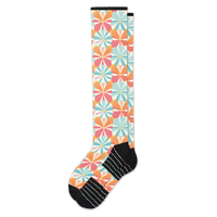 Viasox Groovy Blooms Compression Socks front view