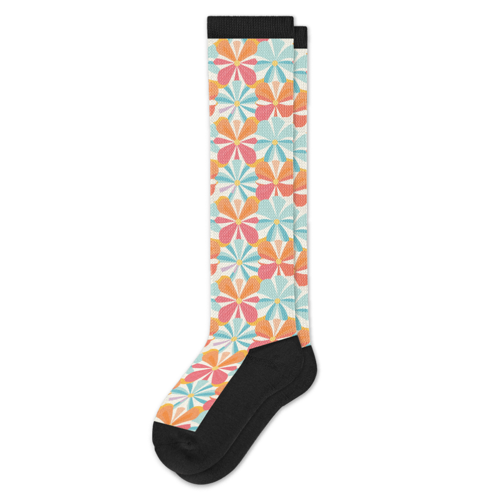 Viasox Groovy Blooms EasyStretch Socks front view