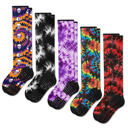 Viasox Tie Dye Compression Socks 5-Pack Bundle