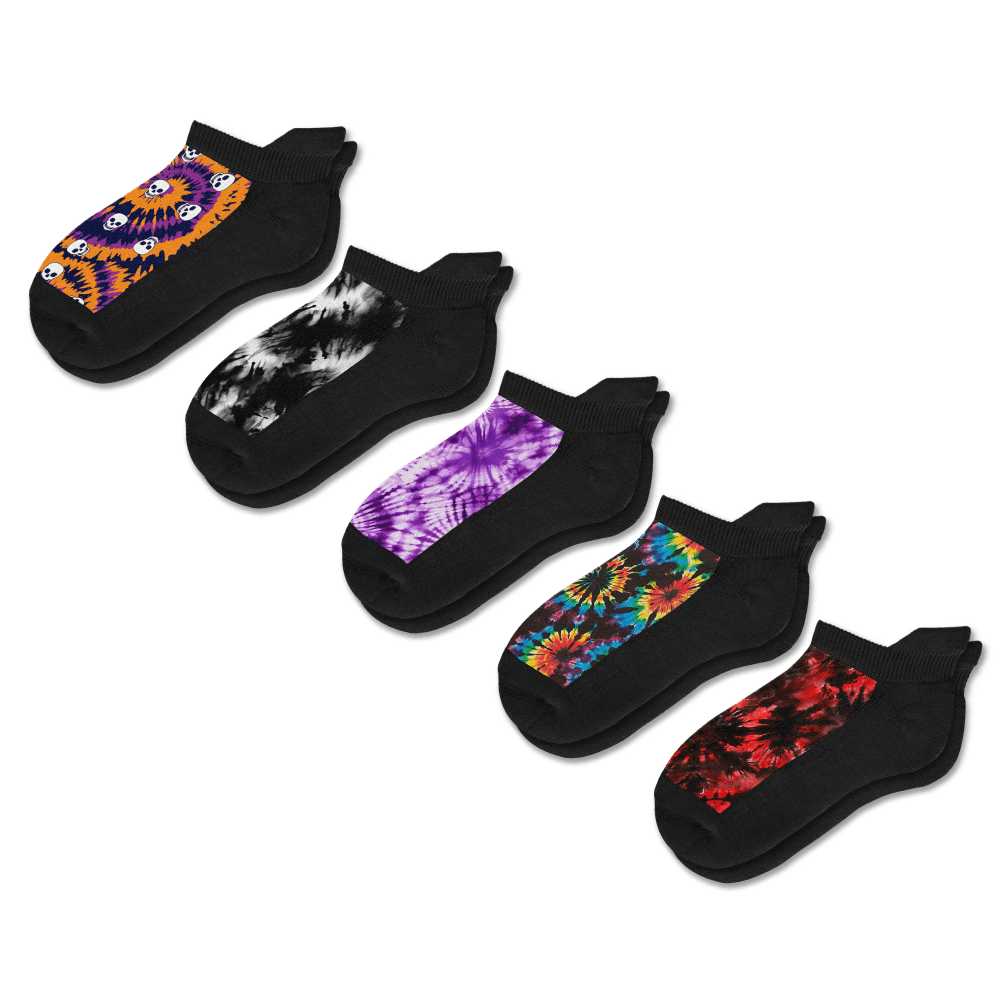 Viasox Tie Dye Ankle Socks 5-Pack Bundle