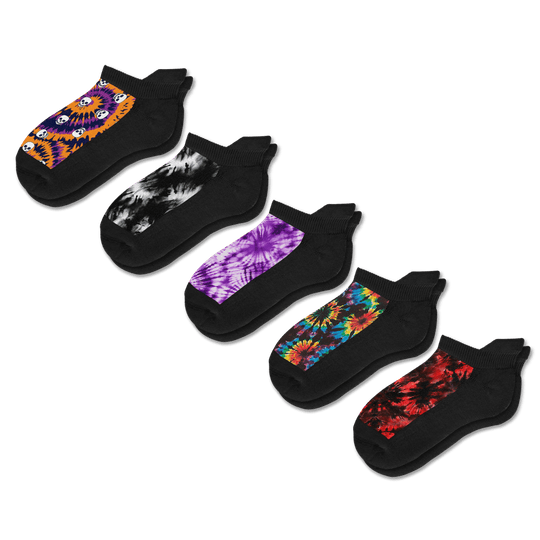 Viasox Tie Dye Ankle Socks 5-Pack Bundle