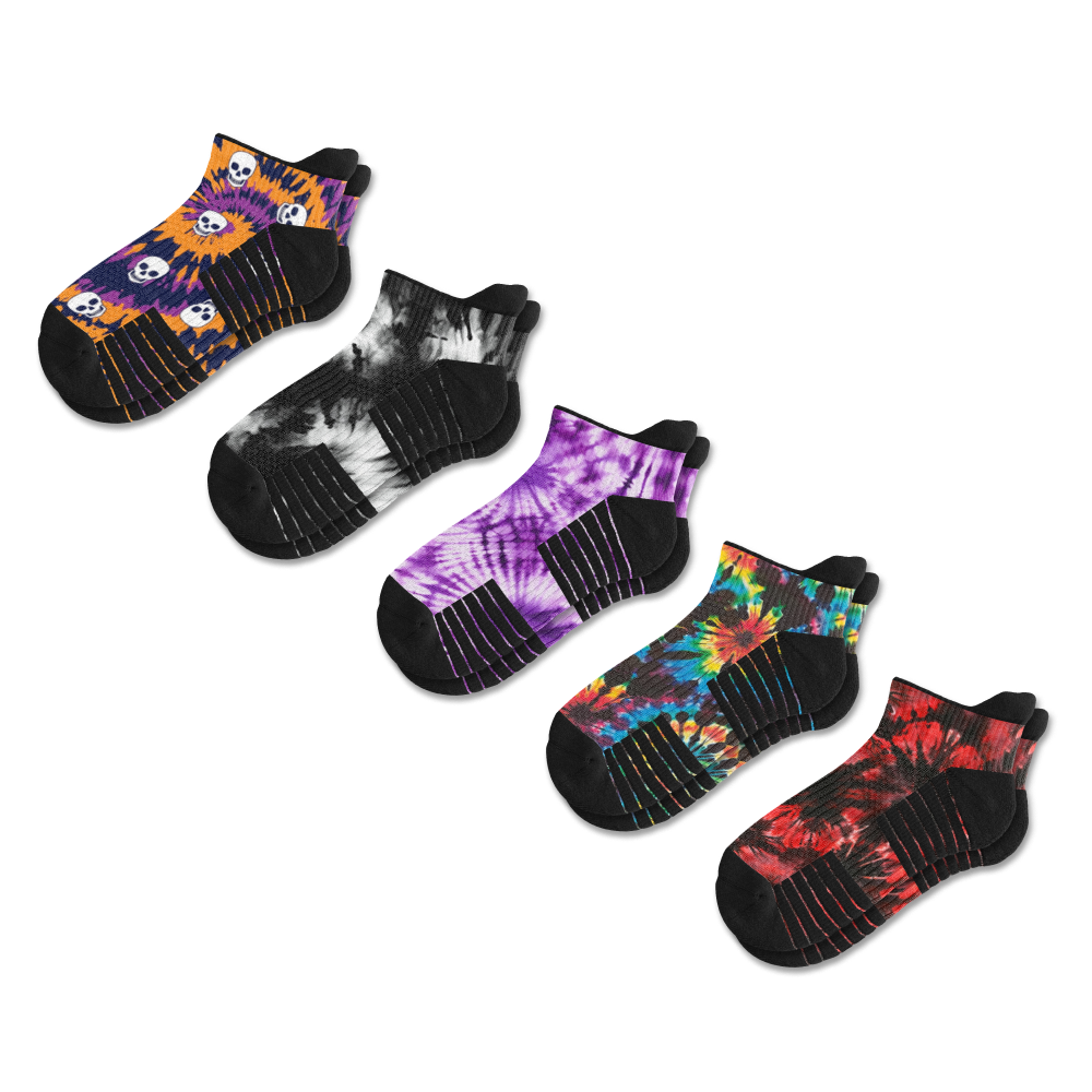 Viasox Tie Dye Ankle Compression Socks 5-Pack Bundle