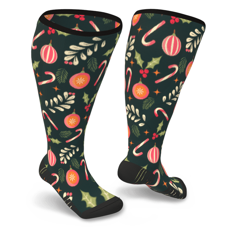 Christmas themed compression socks