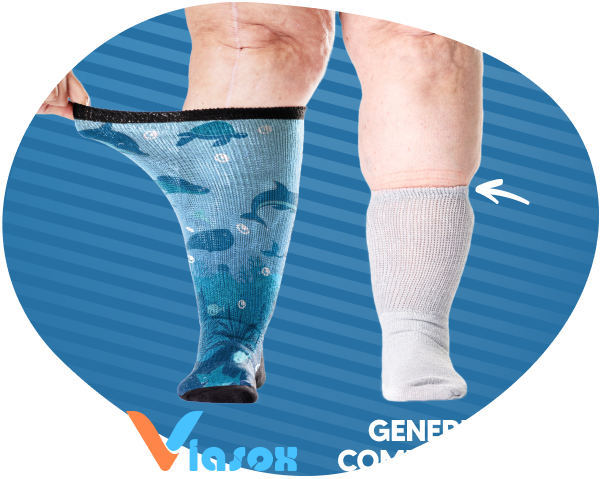 Viasox non-binding diabetic sock vs competitor's sock