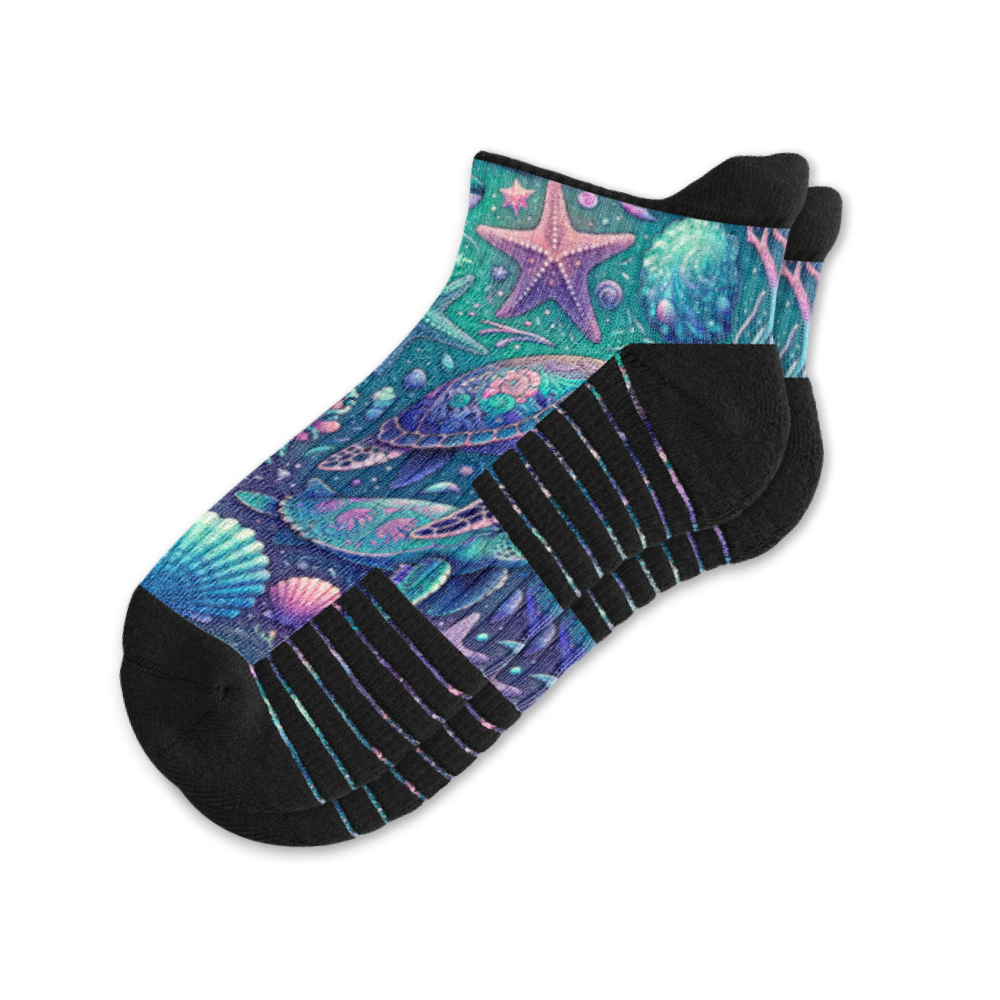 Iridescent Sealife Ankle Compression Socks