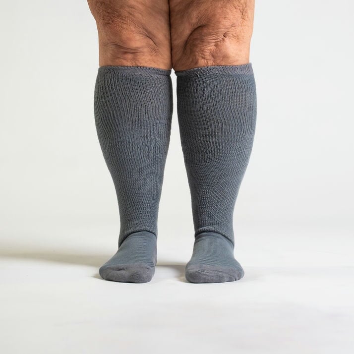 Gray Non-Binding Diabetic Socks Bundle 6-Pack
