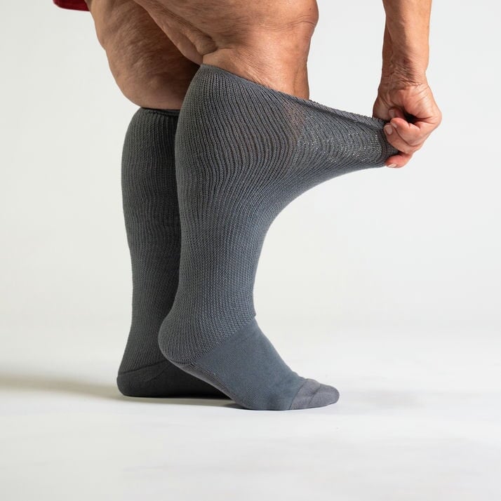 Gray Non-Binding Diabetic Socks