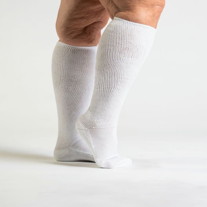 1 Pack White Non-Binding Diabetic Socks Gift