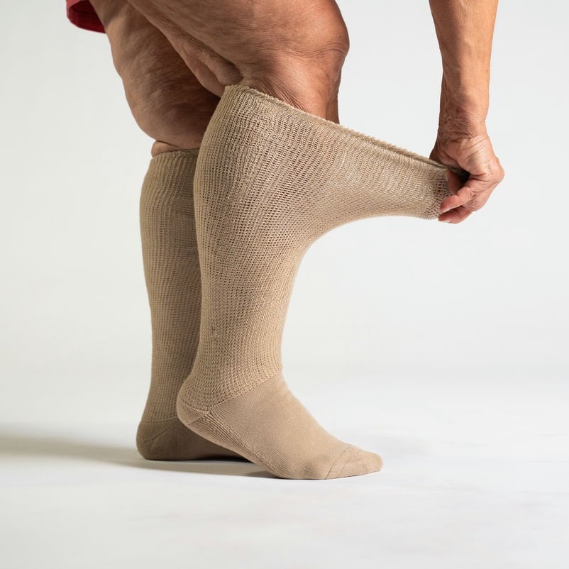 Tan Non-Binding Diabetic Socks