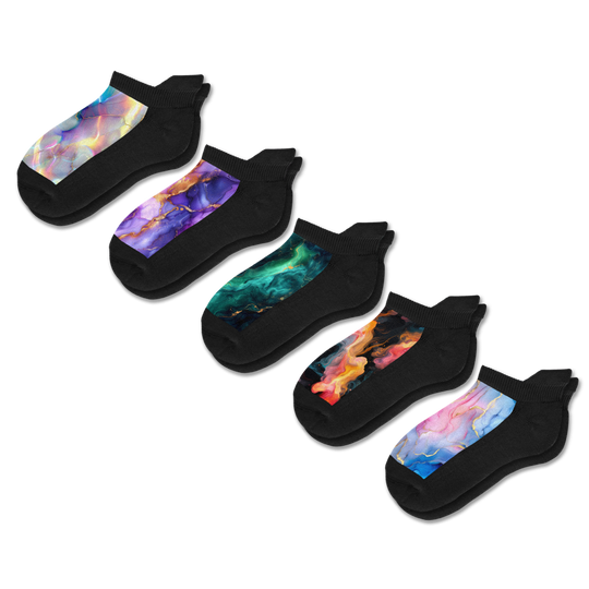 Viasox Magic Marble Ankle Socks 5-Pack Bundle front view