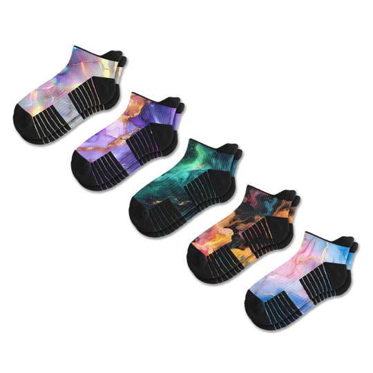 Viasox Magic Marble Ankle Compression Socks 5-Pack Bundle front view