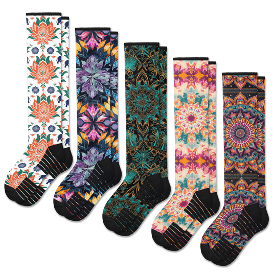Mandala Compression Socks 5-Pack Bundle