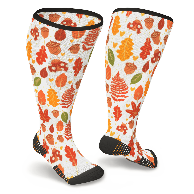 Printed Compression Socks - Maple Leaf Pattern | Viasox
