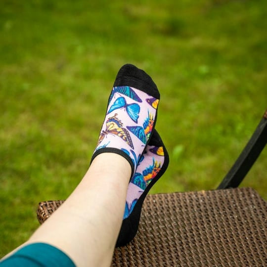 Women's and men's butterfly socks