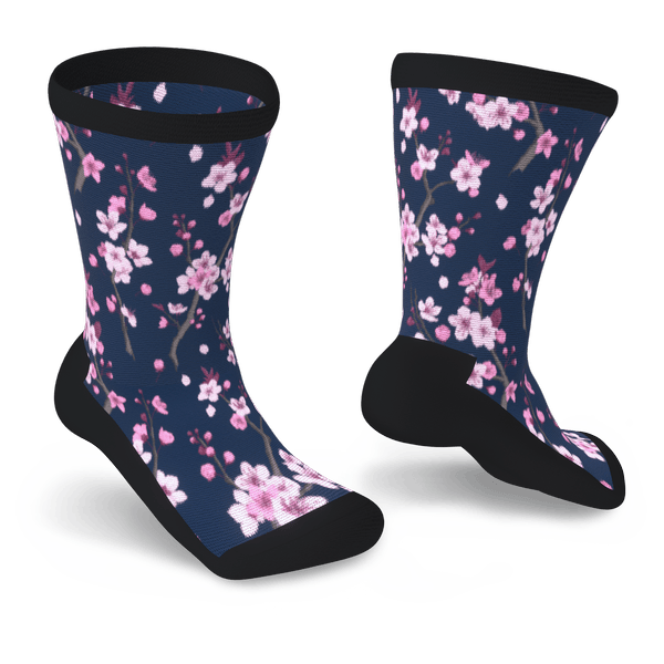 Midnight blossoms diabetic crew socks