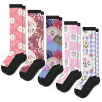 Viasox Petal Patch EasyStretch Socks 5-Pack Bundle front view