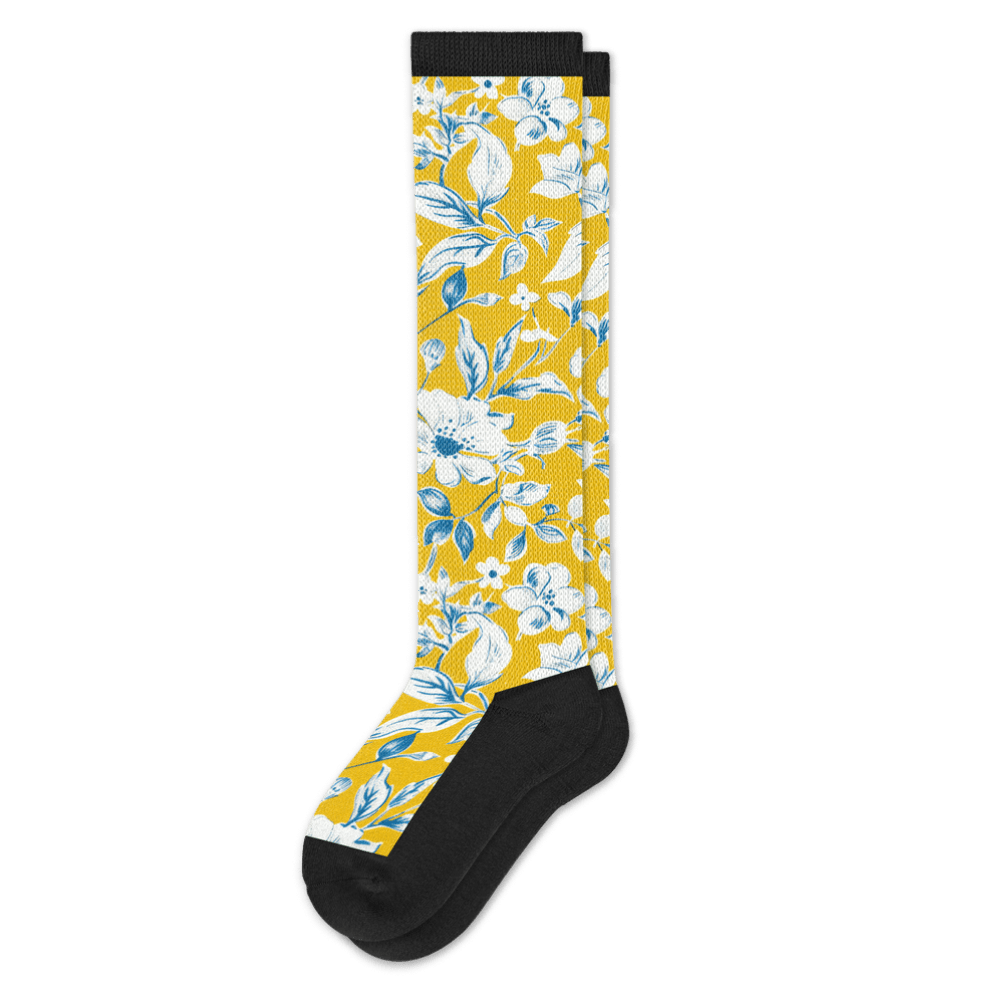 Mustard Floral EasyStretch™ Socks