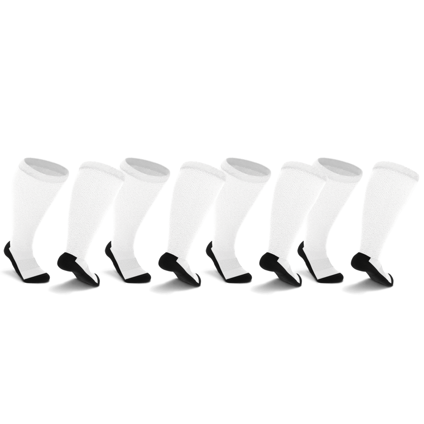 White With Black Bottoms Non-Binding Diabetic Thin Socks 4-Pack