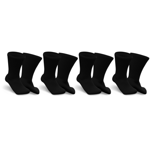 Crew 4 pairs black socks for diabetics